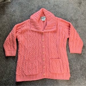 Aran Crafts Coral Cable Knit Cardigan